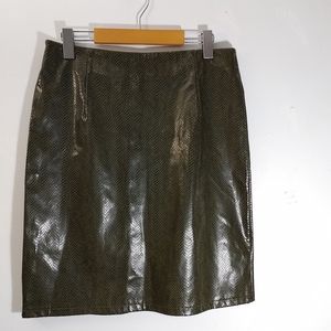 Valenti Skirt Faux Leather Green Size 10